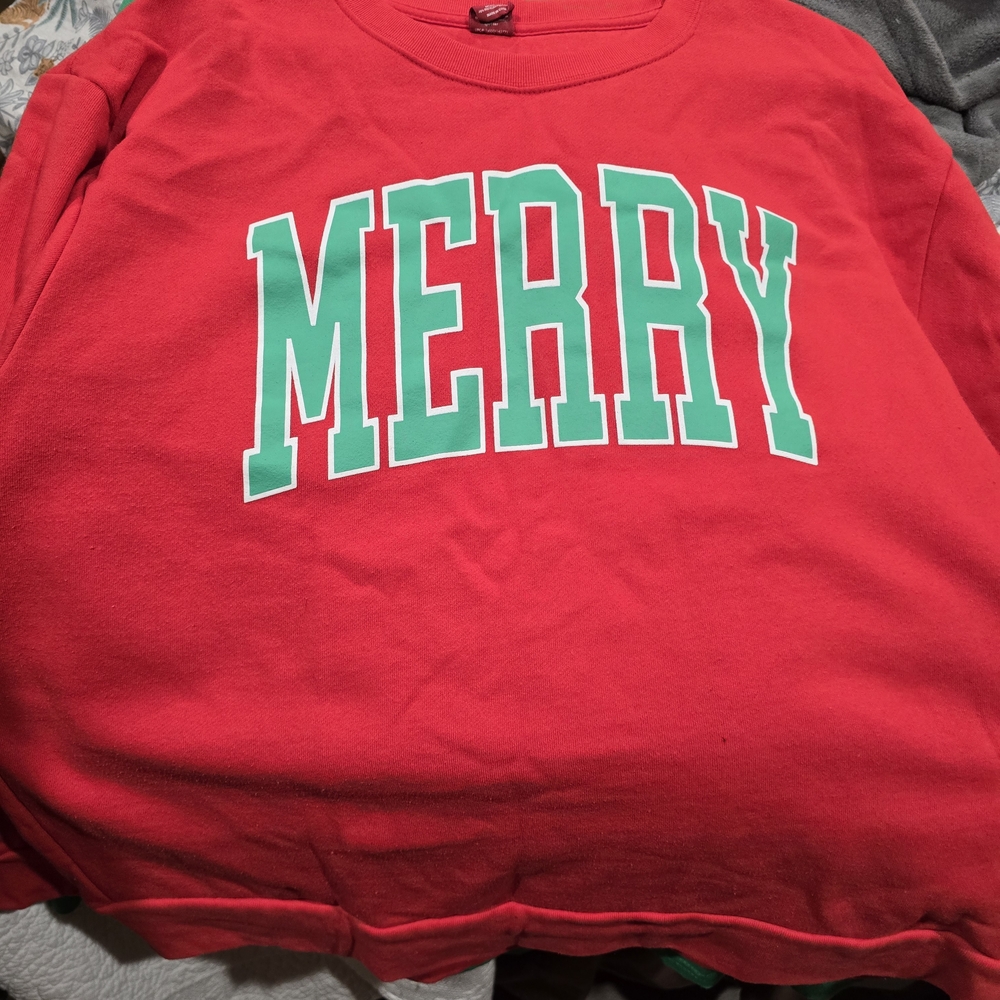 Red 'Merry' Sweatshirt